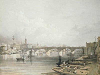 London Bridge, von oberhalb der Brücke, graviert von William Simpson (1823-99), veröffentlicht 1852 von Lloyd Bros. und Co. von Edmund Walker